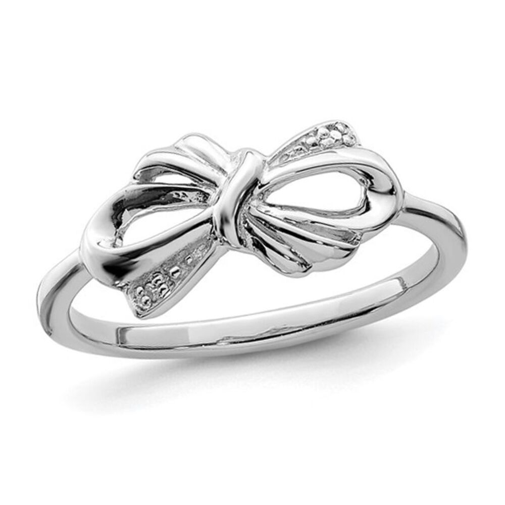 Sterling Silver Bow Ribbon Ring